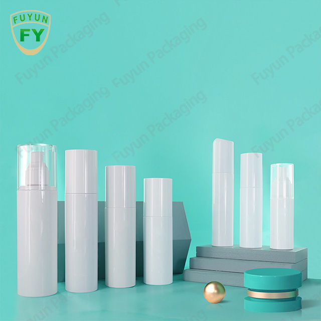 بطری پمپ پلاستیکی سفید سیلندر آرایشی و بهداشتی 15ml 30ml 50ml