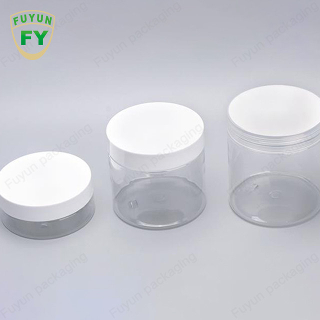 شیشه های بسته بندی پلاستیکی شفاف 30 میلی لیتری 40 میلی لیتری 150 میلی لیتری با درپوش آلومینیومی درجه غذا
