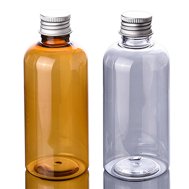 بطری شامپو پلاستیکی Amber Clear PET 300ml با دوشاخه داخلی