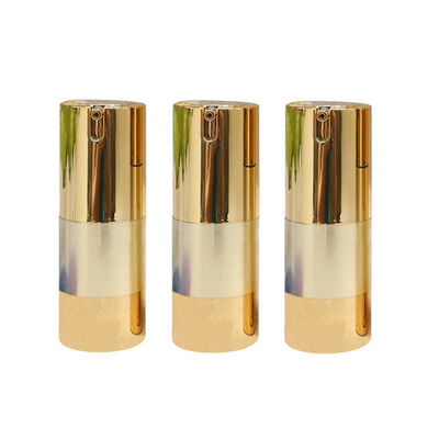 بطری های توزیع کننده بدون هوا طلای لوکس 15ml OEM LOGO