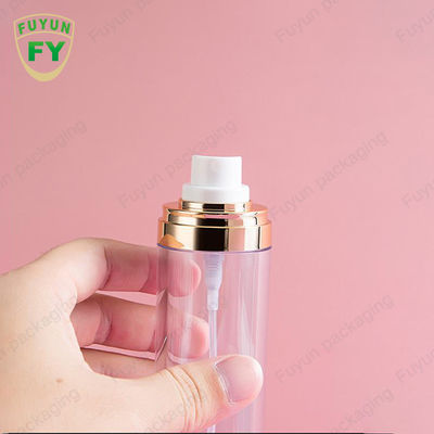 بسته بندی لوازم آرایشی استوانه ای بطری اسپری پت خالی 50 میلی لیتری درپوش طلایی