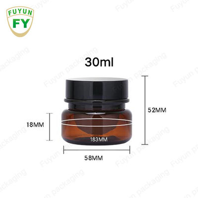 بسته بندی عمده مواد غذایی آرایشی و بهداشتی 30 میلی لیتری کهربایی سیاه پت پلاستیکی کرم آرایشی و بهداشتی با درب سفید مشکی