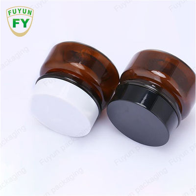 بسته بندی عمده مواد غذایی آرایشی و بهداشتی 30 میلی لیتری کهربایی سیاه پت پلاستیکی کرم آرایشی و بهداشتی با درب سفید مشکی