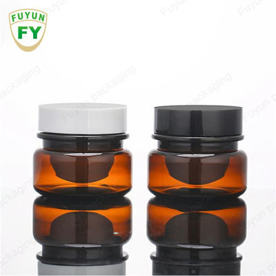 بسته بندی عمده مواد غذایی آرایشی و بهداشتی 30 میلی لیتری کهربایی سیاه پت پلاستیکی کرم آرایشی و بهداشتی با درب سفید مشکی