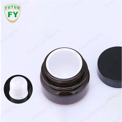 بسته بندی عمده مواد غذایی آرایشی و بهداشتی 30 میلی لیتری کهربایی سیاه پت پلاستیکی کرم آرایشی و بهداشتی با درب سفید مشکی
