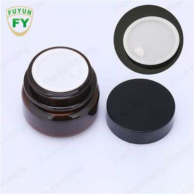 بسته بندی عمده مواد غذایی آرایشی و بهداشتی 30 میلی لیتری کهربایی سیاه پت پلاستیکی کرم آرایشی و بهداشتی با درب سفید مشکی