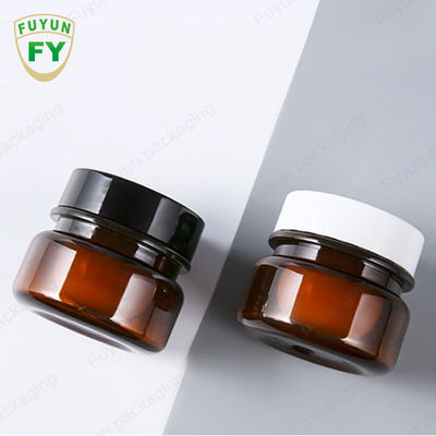 بسته بندی عمده مواد غذایی آرایشی و بهداشتی 30 میلی لیتری کهربایی سیاه پت پلاستیکی کرم آرایشی و بهداشتی با درب سفید مشکی