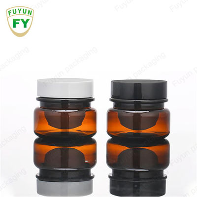 بسته بندی عمده مواد غذایی آرایشی و بهداشتی 30 میلی لیتری کهربایی سیاه پت پلاستیکی کرم آرایشی و بهداشتی با درب سفید مشکی